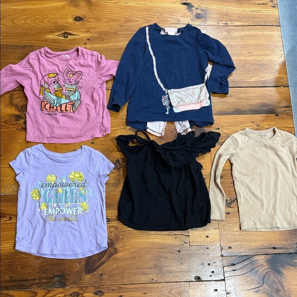 Bundle of girl toddler 3T tops long sleeve and short sleeve size 3T
